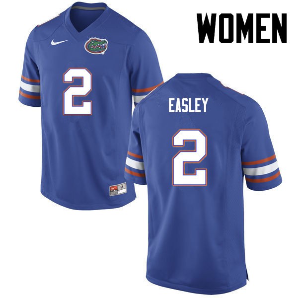 Florida Gators Women #2 Dominique Easley College Football Jersey Blue
